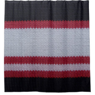 Red White Black: Knitted Woollen Fabric Pattern