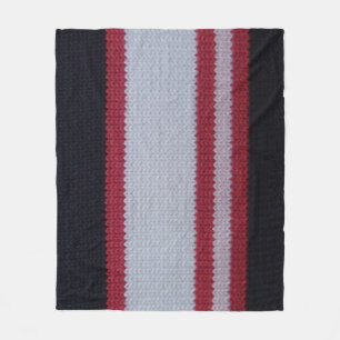 Red White Black: Knitted Woollen Fabric Pattern Fleece Blanket