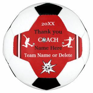 Red, White, Black Personalized Soccer Ball Gift