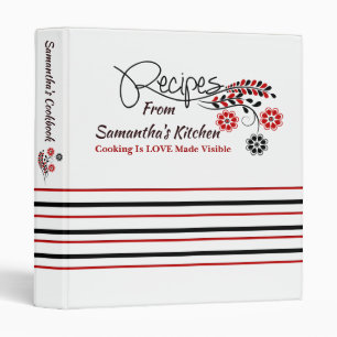 Red White Black Recipe Binder