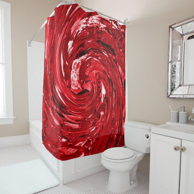 Red White Black Swirl Design  (In Situ)