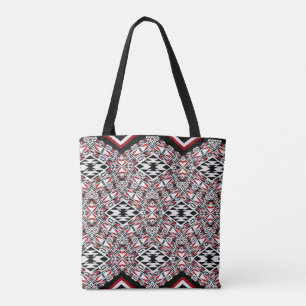 Red, White & Black Tribal Tapestry Tote Bag