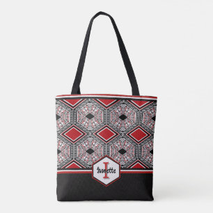 Red, White & Black Tribal Tapestry Tote Bag