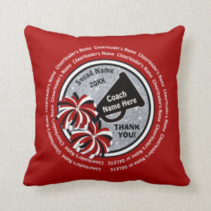 Red, White, Black Unique Cheer Coach Gifts, Cheer Throw Pillow