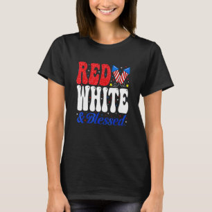 Red White Blessed Funny 4th Of July Patriotic Boys T-Shirt