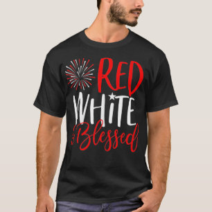 Red White  Blessed Shirt 4th of July Cute Patrioti
