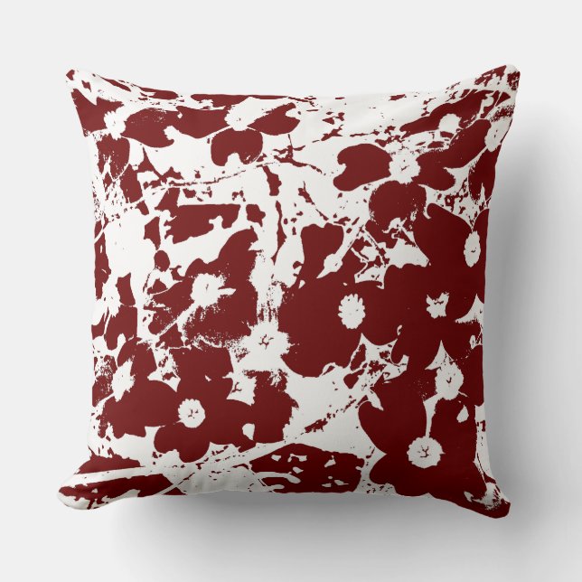 Red/White Blossom Pillow (Front)