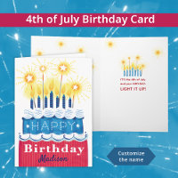 Red White Blue 4th of July Birthday