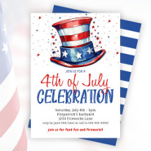 Red White Blue 4th Of July Celebration Party
