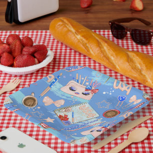 RED WHITE BLUE 4TH OF JULY ITEMS PAPER PLATE