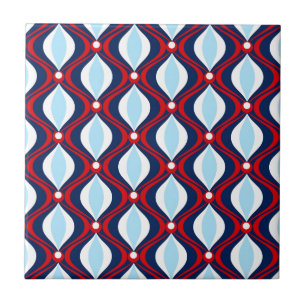 Red, White, & Blue 70s Retro Tile