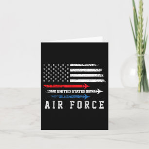 Red White Blue Air Force Flyover Proud American In Card