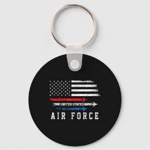 Red White Blue Air Force Flyover Proud American In Keychain
