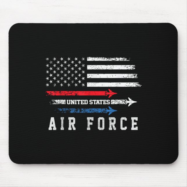 Red White Blue Air Force Flyover Proud American In Mouse Pad (Front)
