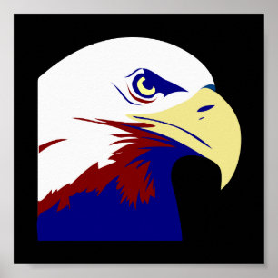 Red, White & Blue American Eagle Poster