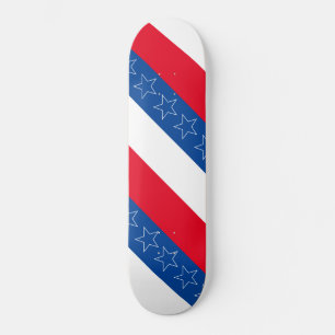 Red, white, & blue American patriotic Skateboard