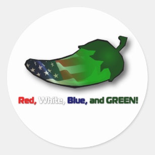 Red, White, Blue and Green Classic Round Sticker