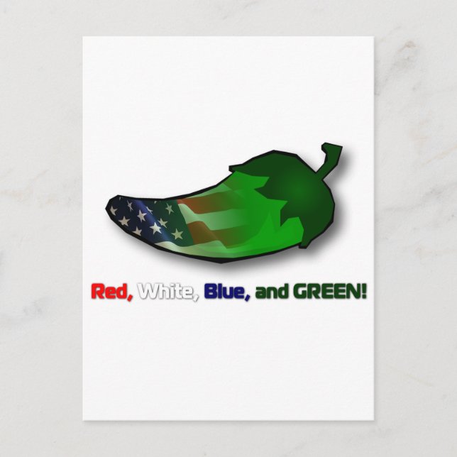 Red, White, Blue and Green Postcard (Front)