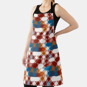 red white blue and orange geometric apron