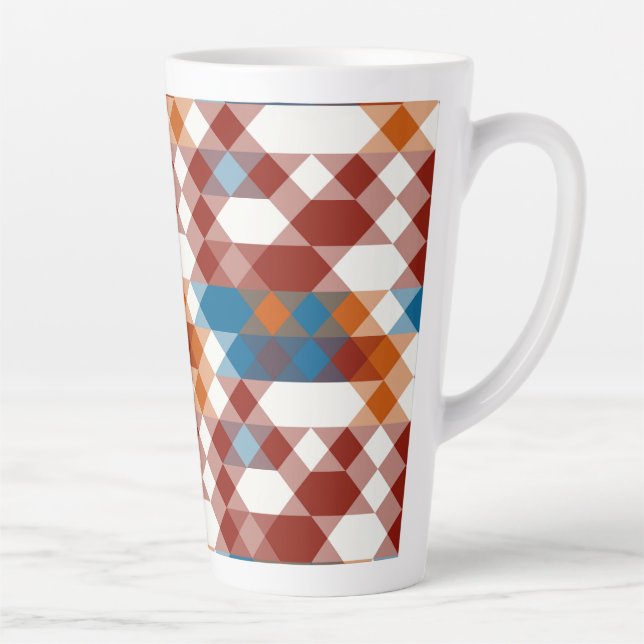 red white blue and orange geometric latte mug (Right)