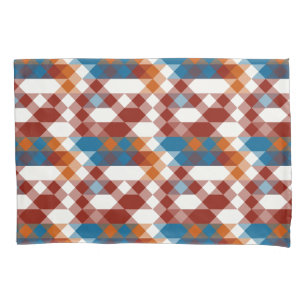 red white blue and orange geometric pillowcase