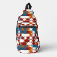 red white blue and orange geometric