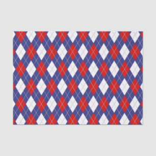 Red White Blue Argyle 2-TISSUE WRAPPING PAPER