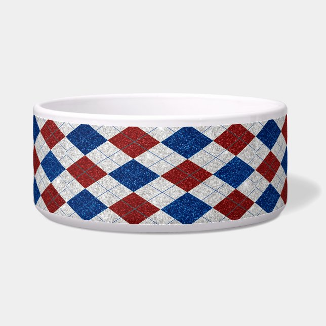 Red, White, Blue Argyle July 4 Glitter (Front)