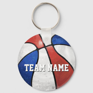 Red White Blue Basketball Keychain