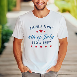 Red White Blue BBQ and Brew Family Reunion T-Shirt