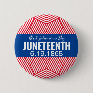 Red White Blue Black Independence Day JUNETEENTH 2 Inch Round Button