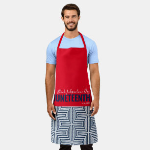 Red White Blue Black Independence Day JUNETEENTH Apron