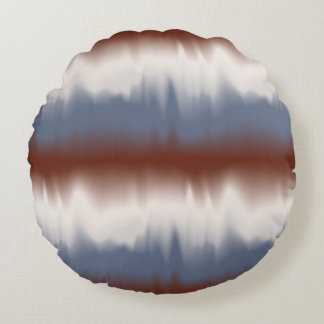 Red, White, & Blue Blended Modern Design Round Pillow