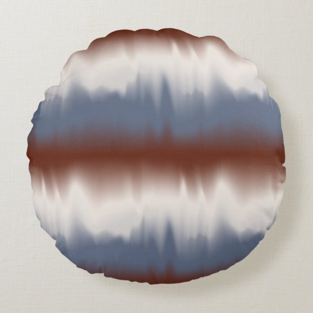 Red, White, & Blue Blended Modern Design Round Pillow (Front)