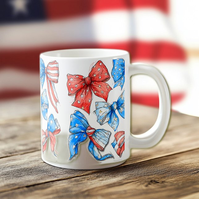 Red, White & Blue Bows Coffee Mug (Creator Uploaded)