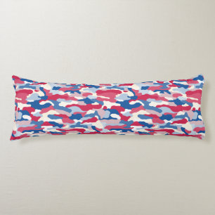 Red White & Blue Camouflage Body Pillow