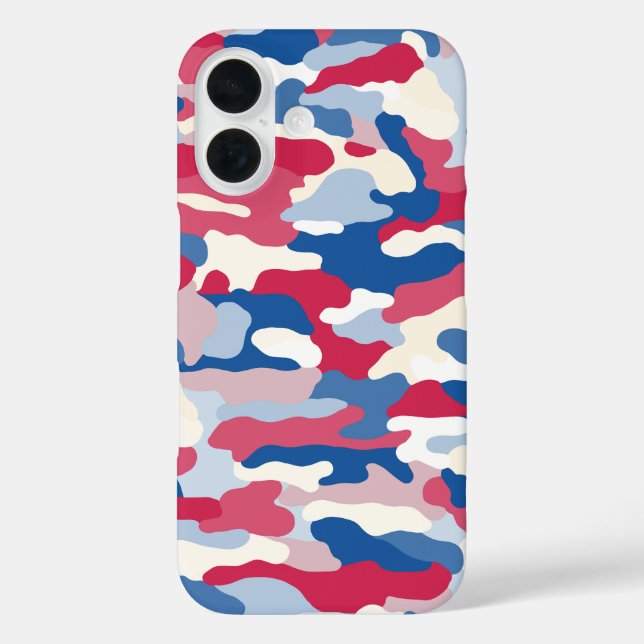 Red White & Blue Camouflage Case-Mate iPhone Case (Back)