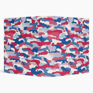 Red White & Blue Camouflage Customizable Binder