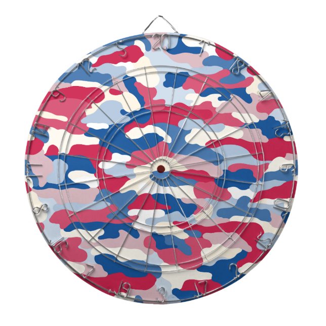 Red White & Blue Camouflage Dartboard (Front)