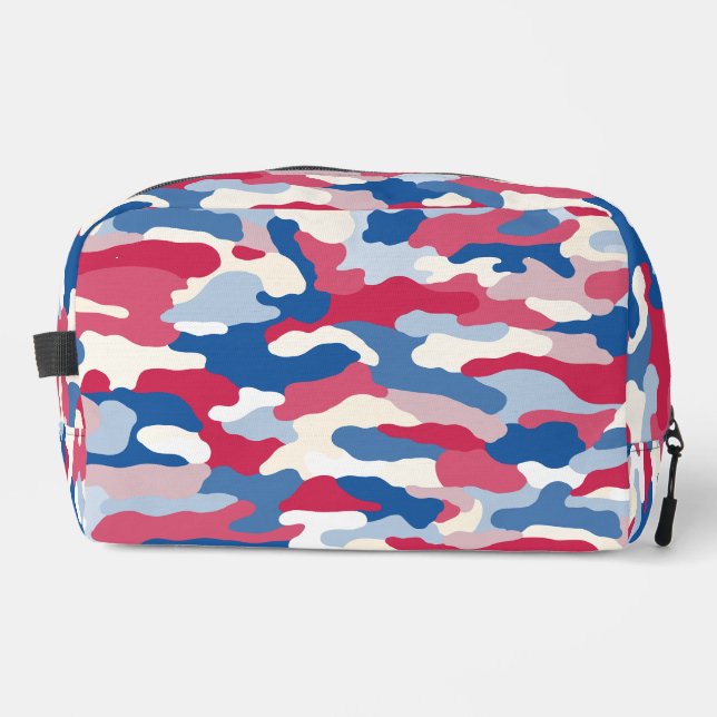 Red White & Blue Camouflage Dopp Kit (Front)