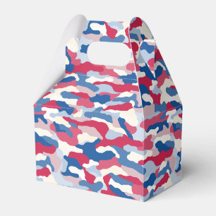 Red White & Blue Camouflage Favor Box