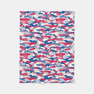 Red White & Blue Camouflage Fleece Blanket
