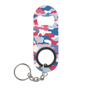 Red White & Blue Camouflage Keychain Bottle Opener