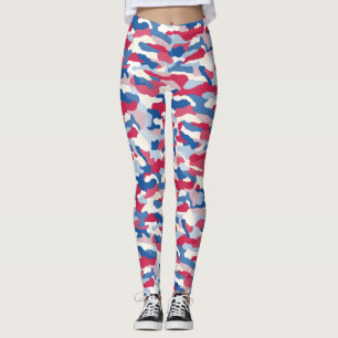 Red White & Blue Camouflage Leggings