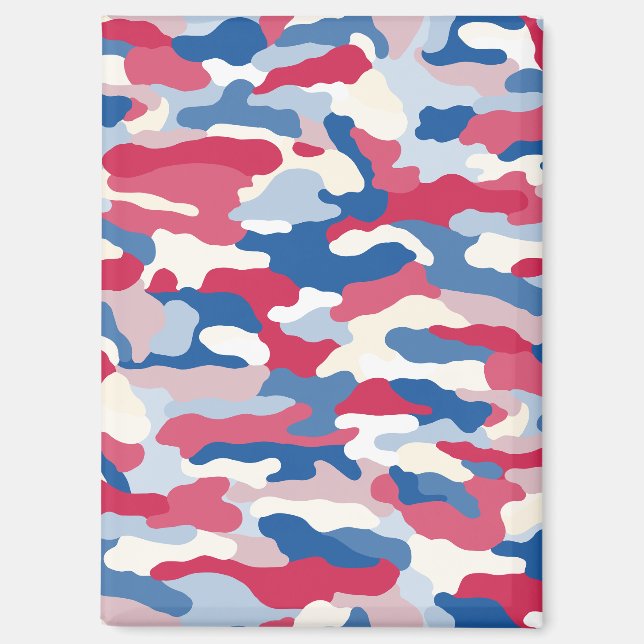 Red White & Blue Camouflage Magnet (Front)