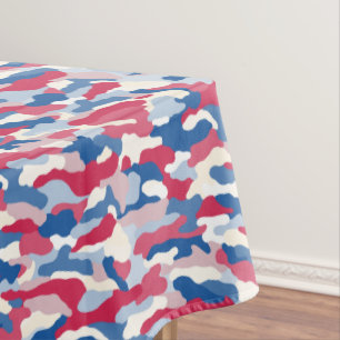 Red, White & Blue Camouflage Patriotic Tablecloth