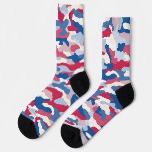 Red White & Blue Camouflage Socks