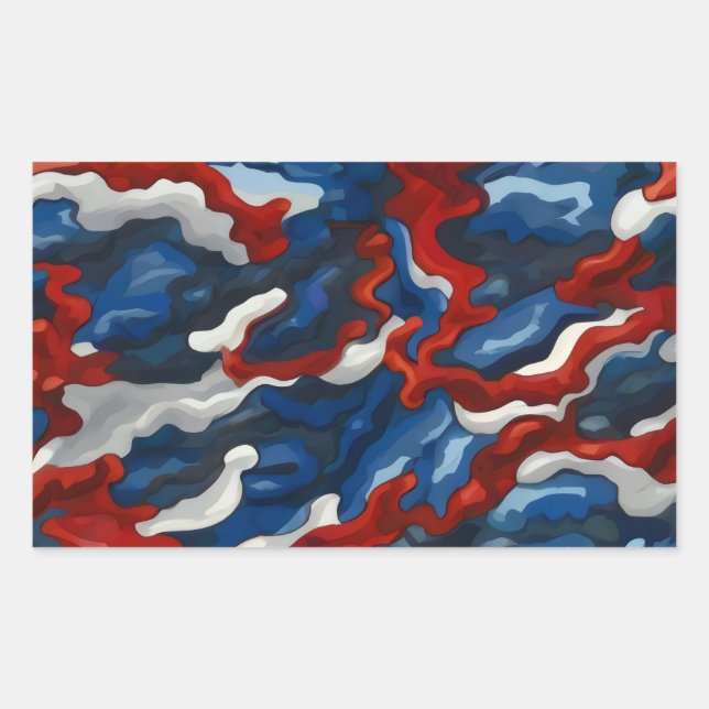 red white blue camouflage sticker (Front)