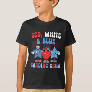 Red White Blue Cardiac Crew Cardiology Cath Lab 4t T-Shirt