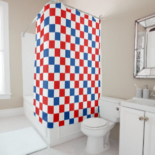 Red White Blue Chequered Pattern Design